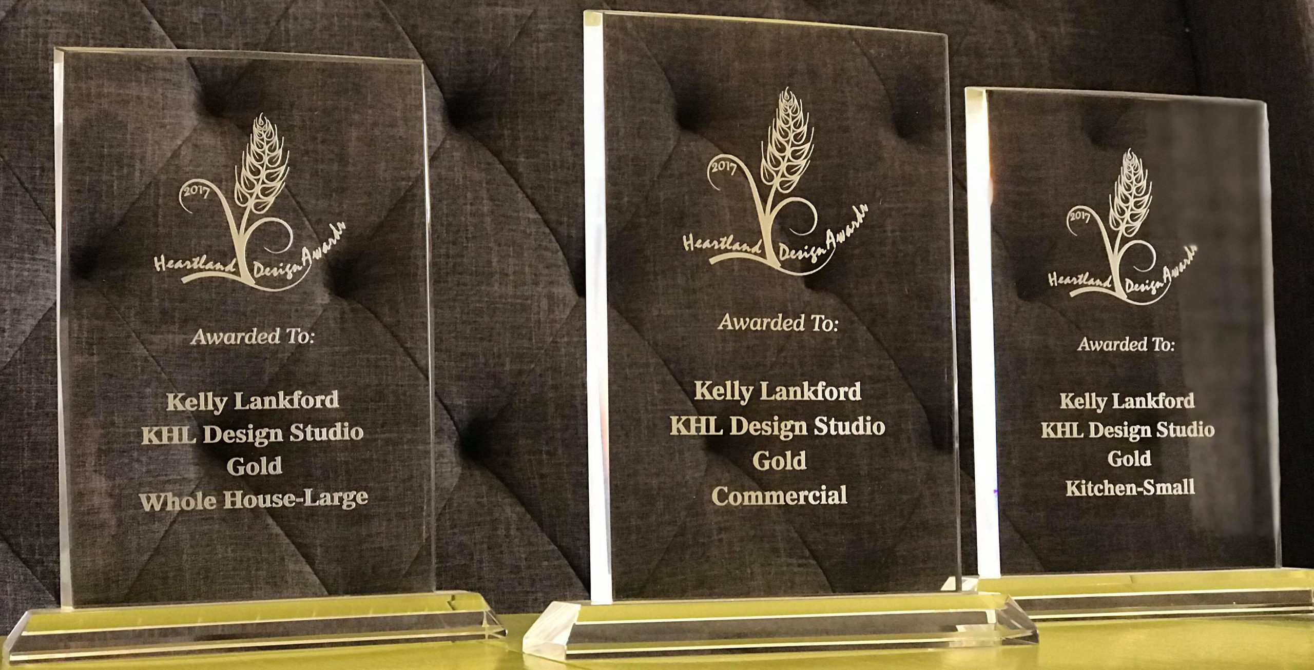 picture of awards won by KHL Design Studio